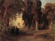 Oswald achenbach Monastery Garden oil on canvas